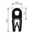 Rubber klemprofiel + kraal klembereik 1-2mm