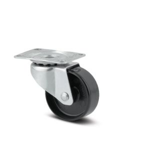 Zwenkwiel ø025mm | Draagv. 10 kg | Diam 25| Breedte 12| Hoogte 36 | Plaat 28x23 mm