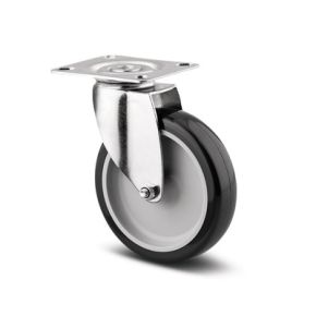 Zwenkwiel ø100mm | Draagv. 70kg | Diam 100| Breedte 25| Hoogte 125 | Plaat61,5/56x51,5/46,5 mm