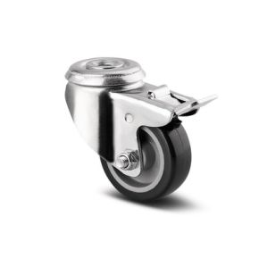 Zwenkwiel geremd ø050mm | Draagv.40kg | Diam 50| Breedte 19| Hoogte 70