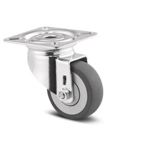 Zwenkwiel ø050mm | Draagv. 40kg | Diam 50| Breedte 19| Hoogte 69 | Plaat38/48x48/38 mm
