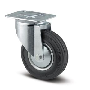 Zwenkwiel ø100mm | Draagv. 70kg | Diam 100| Breedte 30| Hoogte 128 | Plaat 105 x 80 mm