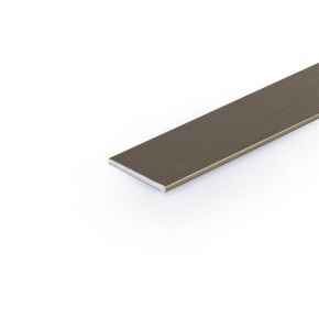 Aluminium platstaf geanodiseerd RVS-look