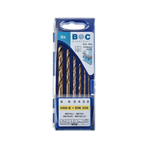 Bohrcraft PE6 HSS-E Cobalt 6-Delige Spiraalborenset DIN 338, 2 t/m 8 mm