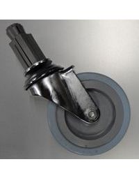 Zwenkwielen verchroomd met rubber loopvlak | 100mm - HandyTube