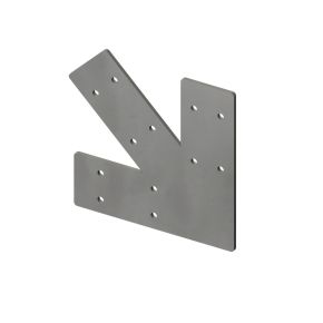 3-weg 45⁰ midden lang RVS - Brackets