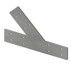 3-weg T-stuk 45⁰ lang RVS - Brackets