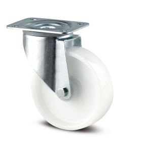 Zwenkwiel ø100mm | Draagv. 400kg | Diam 100mm| Breedte 75mm| Hoogte 135 | Plaat 105 x 80 mm