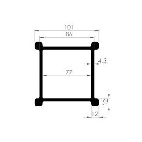 Vierkant constructieprofiel aluminium geanodiseerd