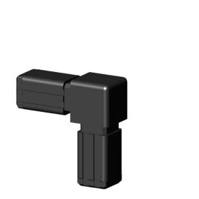 Handyclamp | Zonder kern 2- delig | Polyamide | Zwart | 2-weg rechte hoek | 20x20x1,5mm