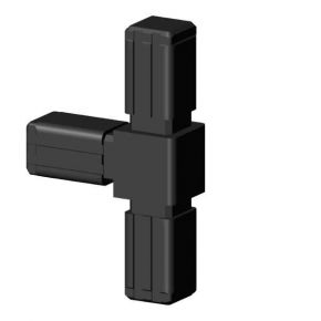 Handyclamp | Zonder kern 2- delig | Polyamide | Zwart | 3-weg T stuk plat | 20x20x1,5mm