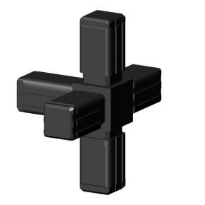 Handyclamp | Zonder kern 2- delig | Polyamide | Zwart | 5-weg hoek | Glasvezel,zwart | 20x20x1,5mm 
