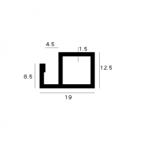 Aluminium horprofiel 19mm