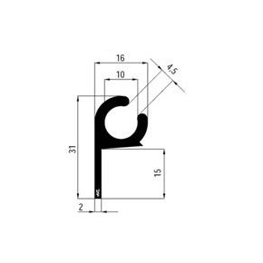 Caravan (touw) profiel 50 sw schuin geanodiseerd