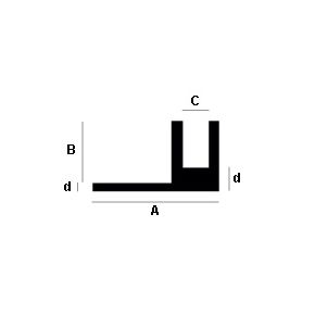 Plaateindprofiel U-profiel blank