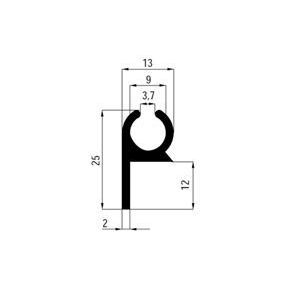 Caravan (touw) profiel geanodiseerd 50 sw recht