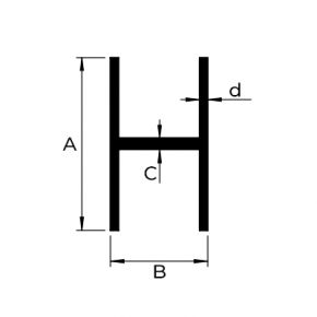 H-profiel blank aluminium standaard