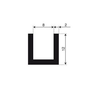 Rubber U-profiel zwart type 5
