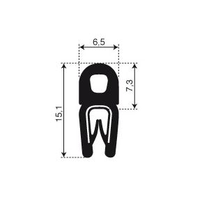 Rubber klemprofiel + kraal klembereik 1-2mm